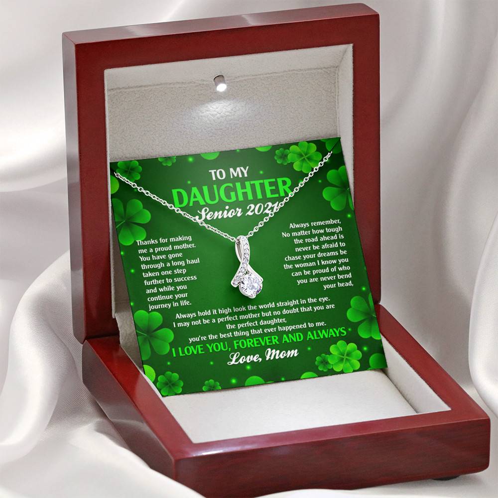 To My Daughter Senior 2021 Alluring Beauty Pendant Necklace - Graduation Day Gift For Her