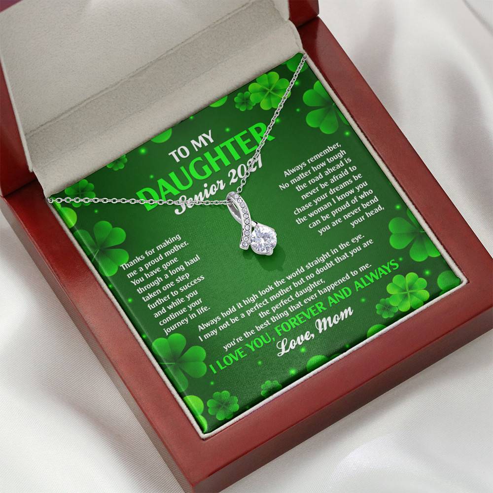 To My Daughter Senior 2021 Alluring Beauty Pendant Necklace - Graduation Day Gift For Her