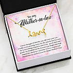 To My Mother-In-Law I Never Thought I'd Find The One Till I Met Your Son Scripted Love Pendant Necklace