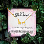 To My Mother-In-Law I Never Thought I'd Find The One Till I Met Your Son Scripted Love Pendant Necklace