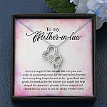To My Mother-In-Law I Never Thought I'd Find The One Till I Met Your Son Double Hearts Pendant Necklace