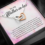 To My Mother-In-Law I Never Thought I'd Find The One Till I Met Your Son Interlocking Hearts Pendant Necklace