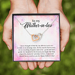 To My Mother-In-Law I Never Thought I'd Find The One Till I Met Your Son Interlocking Hearts Pendant Necklace
