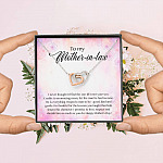 To My Mother-In-Law I Never Thought I'd Find The One Till I Met Your Son Interlocking Hearts Pendant Necklace