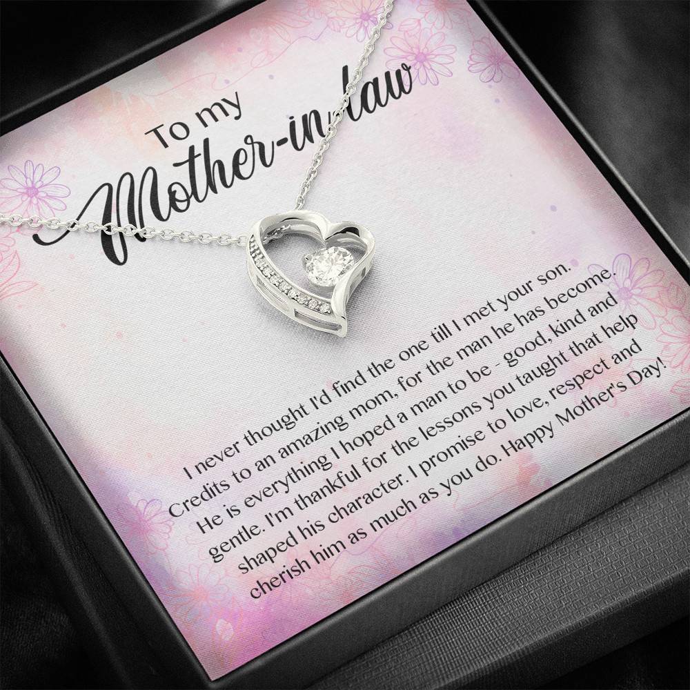 To My Mother-In-Law I Never Thought I'd Find The One Till I Met Your Son Forever Love Pendant Necklace