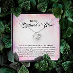 To My Boyfriend's Mom I Never Thought I'd Find The One Till I Met Your Son Love Knot Pendant Necklace