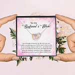 To My Boyfriend's Mom I Never Thought I'd Find The One Till I Met Your Son Interlocking Hearts Pendant Necklace