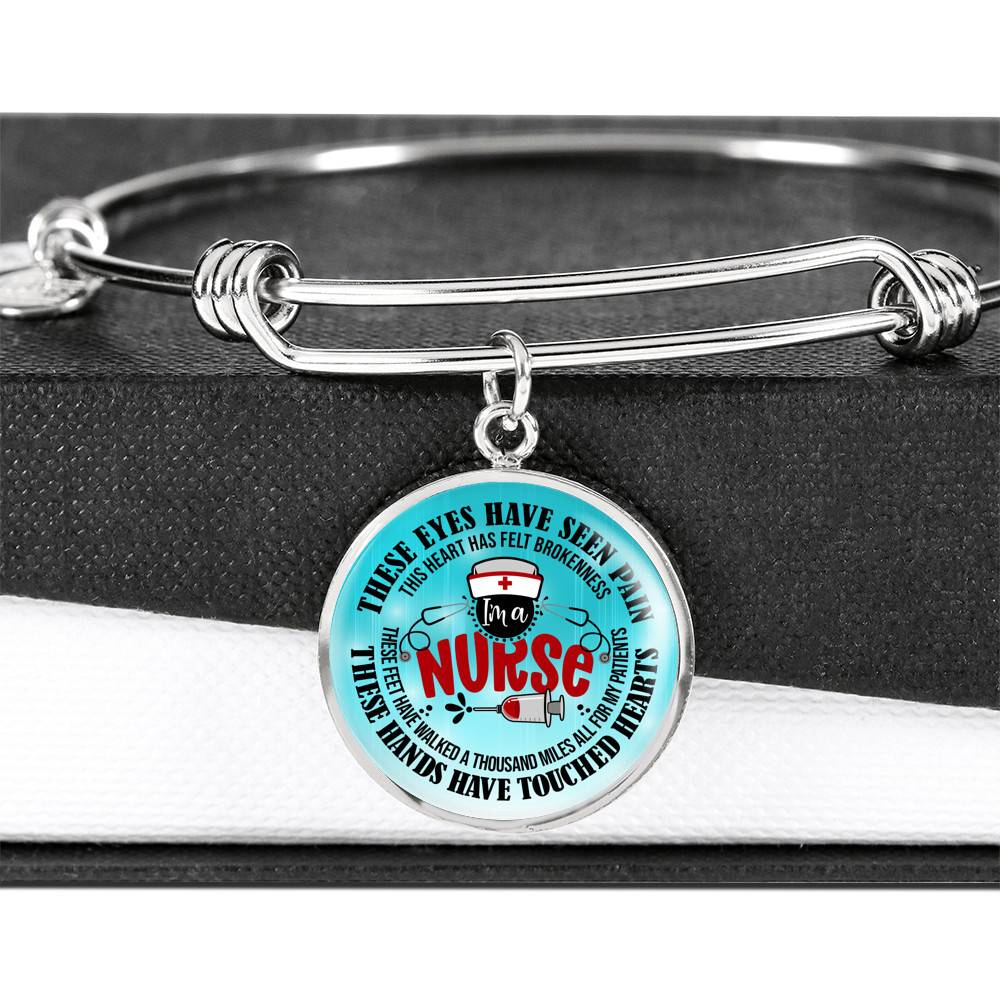 I Am A Nurse These Eyes Have Seen Pain These Hands Have Touched Hearts Luxury Circle Pendant Necklace