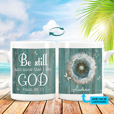 Personalized Photo Be Still and Know that I Am God Psalm 46 10 Two Sided Ceramic Coffee Mug - Beer Stein