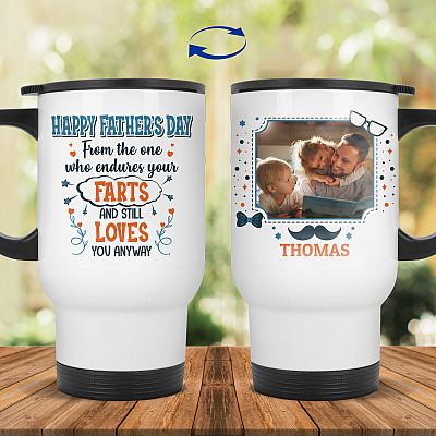 14 oz. White Travel Mug
