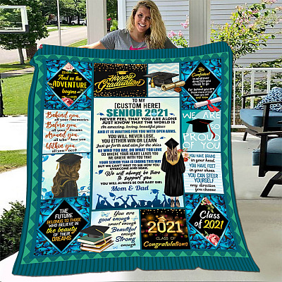 Personalized to My Daughter Senior 2021 Never Feel That You Are Alone Fleece - Mink Sherpa - Woven Blanket
