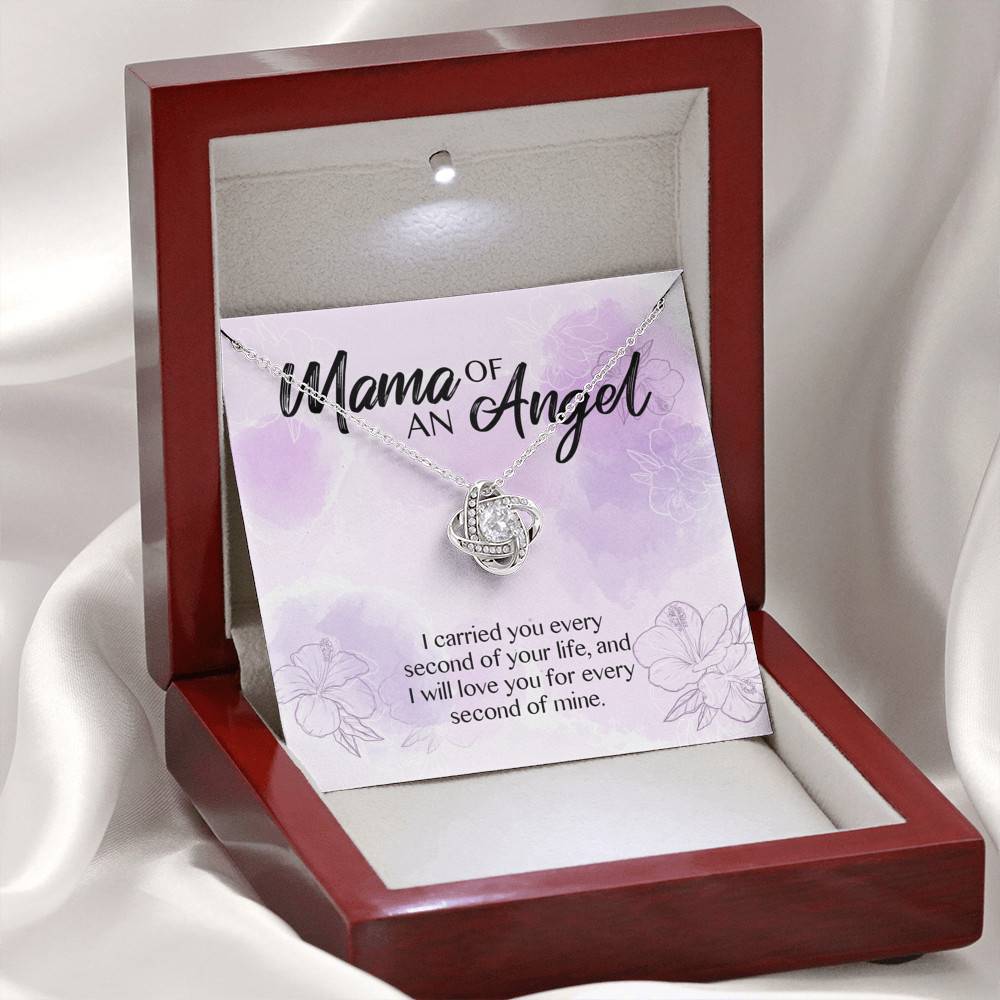 Mama Of An Angel I Carried You Every Second Of Your Life Love You For Every Second Of Mine Love Knot Pendant Necklace