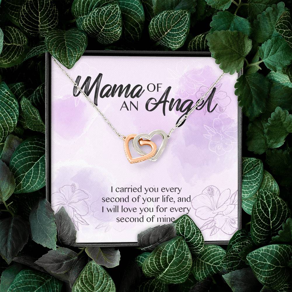 Mama Of An Angel I Carried You Every Second Of Your Life Love You Every Second Of Mine Interlocking Hearts Pendant Necklace