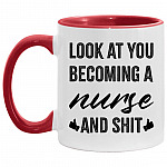 Nurse Accent Mug, White/Red, 11 oz. Accent Mug
