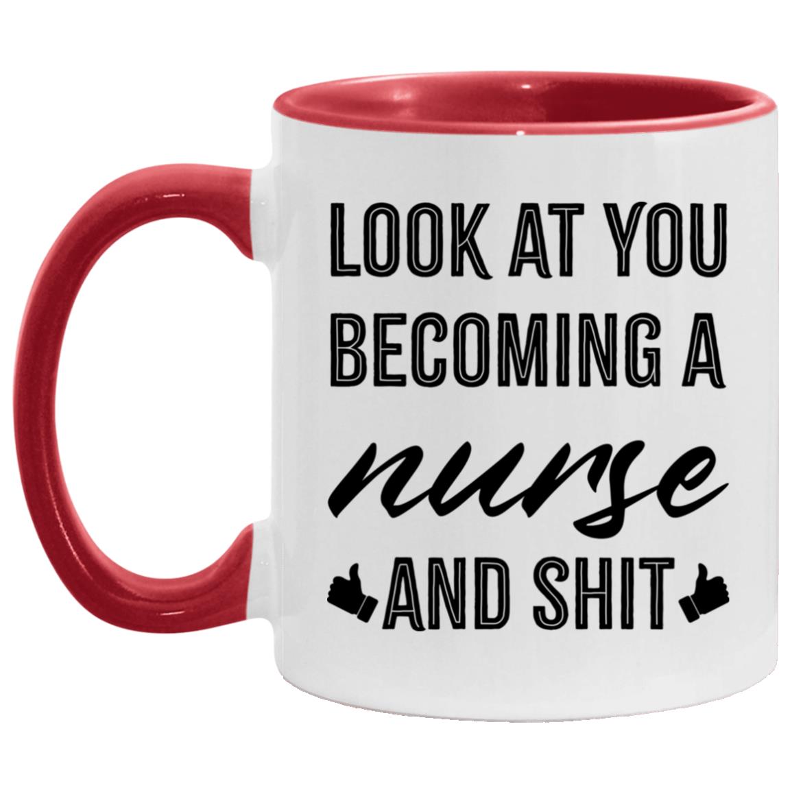 Nurse Accent Mug, White/Red, 11 oz. Accent Mug