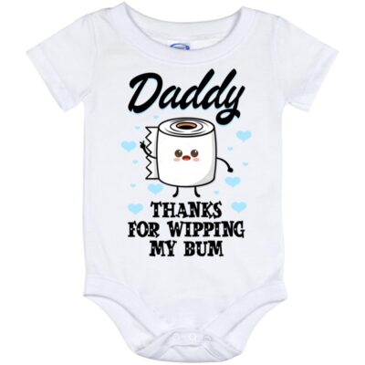 daddy wipe, White, Baby Onesie - 12 Month