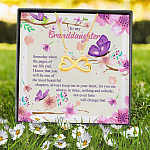 4VT. To My Granddaughter Someday When The Pages Infinity Heart Necklace (Gold) 7