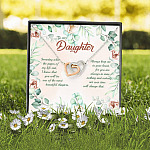 To My Daughter Someday When The Pages Of My Life End Interlocking Hearts Pendant Necklace