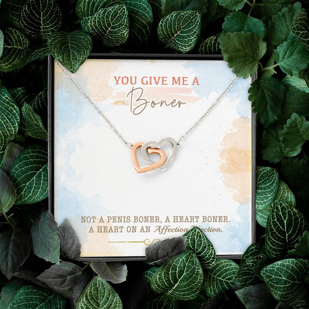 You Give Me A Boner Not A Penis Boner A Heart Boner A Heart On Funny Girlfriend Interlocking Hearts Pendant Necklace You Give Me A Boner Not A Penis Boner A Heart Boner A Heart On Funny Girlfriend Interlocking Hearts Pendant Necklace