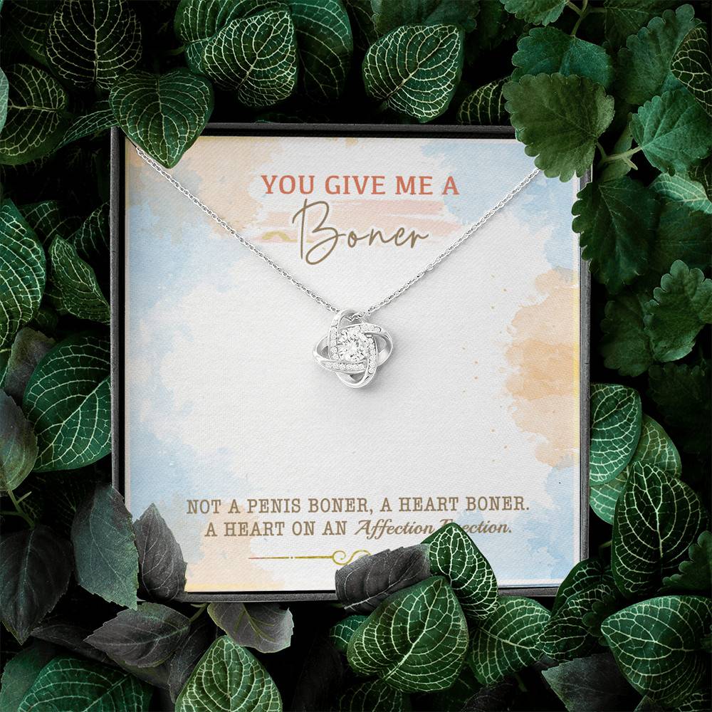 You Give Me A Boner Not A Penis Boner A Heart Boner A Heart On Funny Girlfriend Love Knot Necklace You Give Me A Boner Not A Penis Boner A Heart Boner A Heart On Funny Girlfriend Love Knot Necklace