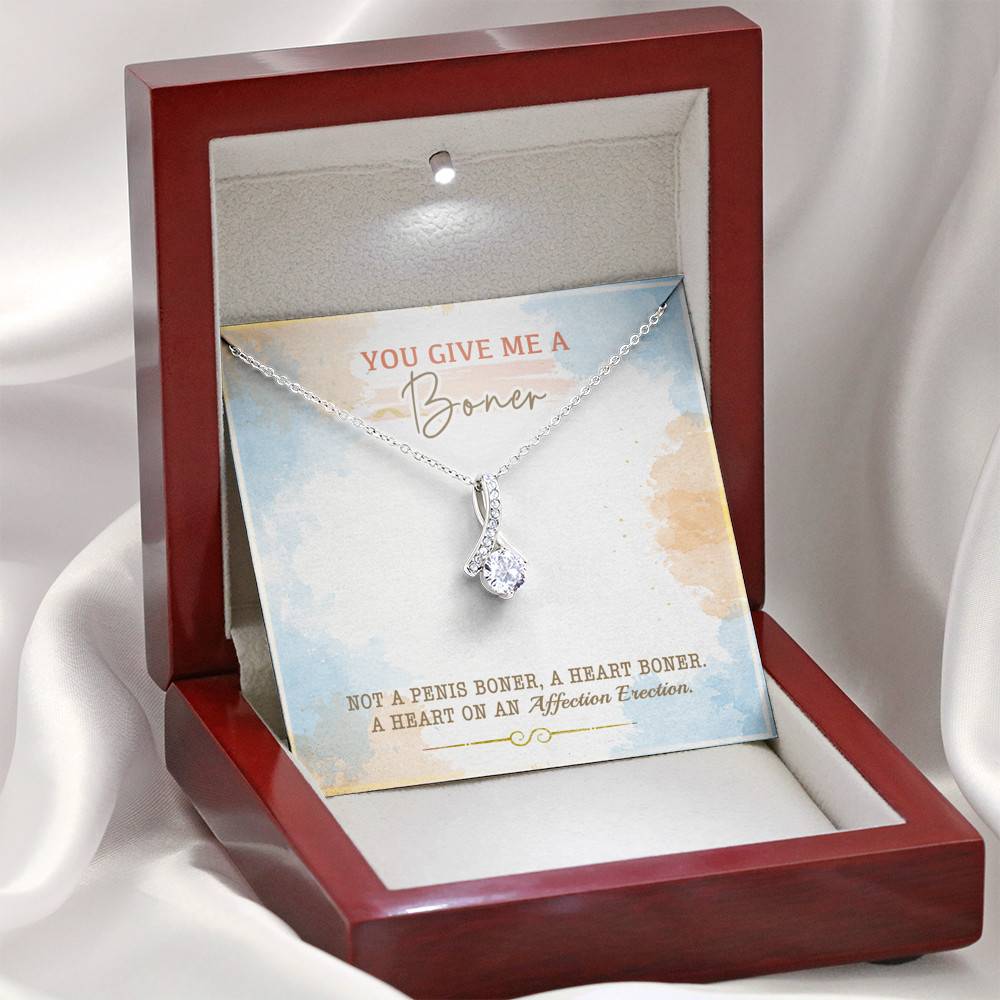 You Give Me A Boner Not A Penis Boner A Heart Boner A Heart On Funny Girlfriend Alluring Beauty Necklace