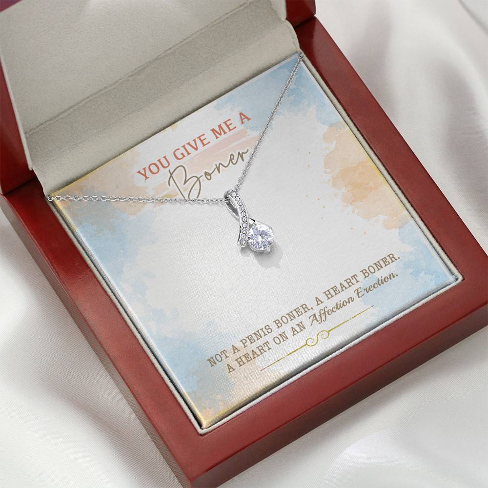 You Give Me A Boner Not A Penis Boner A Heart Boner A Heart On Funny Girlfriend Alluring Beauty Necklace