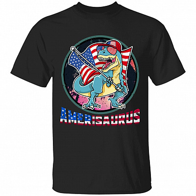 amerisaurus, Black, Unisex T-Shirt
