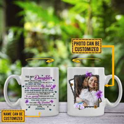 Alternative view of Custom Photo I Asked God for an Angel He Sent My Daughter Coffee Mug - Water Bottle