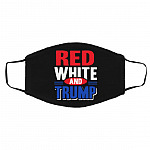 Red White And Trump Mask Cover, Black, Cloth Face Cover – Medium/Large