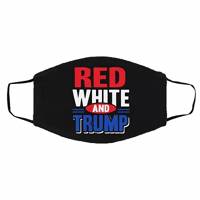 Red White And Trump Mask Cover, Black, Cloth Face Cover – Medium/Large
