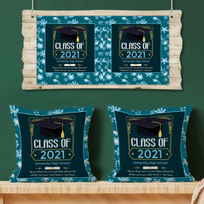 Personalized Class of Custom Year Throw Pillow - Decorative Pillow - Indoor Outdoor Cushion - Graduation Gift