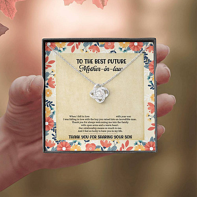 To The Best Future Mother-In-Law Thank You For Sharing Your Son Husband's Mom Love Knot Pendant Necklace