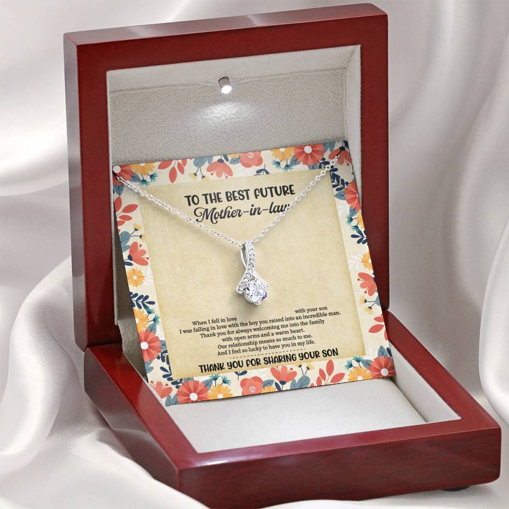 To The Best Future Mother-In-Law Thank You For Sharing Your Son Husband's Mom Alluring Pendant Necklace