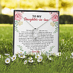 To My Daughter in Law We Love the Same Man You're the Answer I Love You Forever Love Pendant Necklace