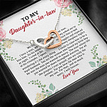 To My Daughter in Law We Love the Same Man You're the Answer I Love You Interlocking Hearts Pendant Necklace To My Daughter in Law We Love the Same Man You're the Answer I Love You Interlocking Hearts Pendant Necklace