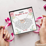 To My Daughter in Law We Love the Same Man You're the Answer I Love You Interlocking Hearts Pendant Necklace To My Daughter in Law We Love the Same Man You're the Answer I Love You Interlocking Hearts Pendant Necklace