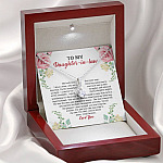 To My Daughter in Law We Love the Same Man You're the Answer I Love You Alluring Beauty Necklace