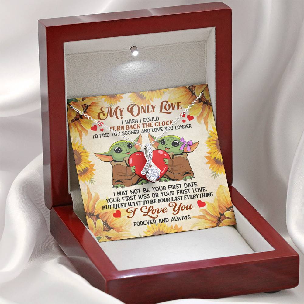 My Only Love I Wish I Could Turn Back The Clock Baby Yoda Couple Alluring Beauty Necklace