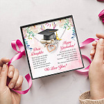 Dear Daughter Your Future Is Bright Happy Graduation We Always Believed In You Interlocking Hearts Pendant Necklace