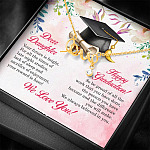 Dear Daughter Your Future Is Bright Happy Graduation We Always Believed In You Scripted Love Necklace