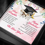 Dear Daughter Your Future Is Bright Happy Graduation We Always Believed In You Scripted Love Necklace