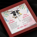 Dear Daughter Your Future Is Bright Happy Graduation We Always Believed In You Artisan Crafted Cross Necklace