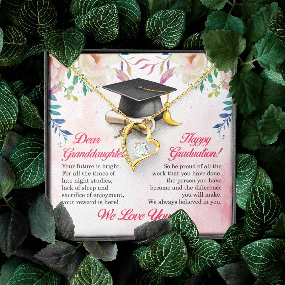 Dear Granddaughter Your Future Is Bright Happy Graduation We Always Believed In You Forever Love Pendant Necklace