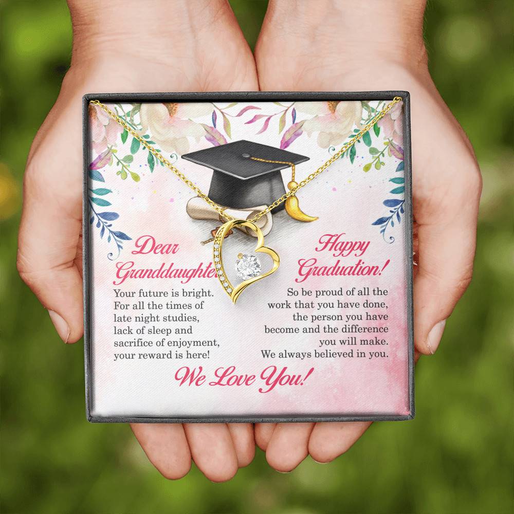 Dear Granddaughter Your Future Is Bright Happy Graduation We Always Believed In You Forever Love Pendant Necklace