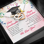 Dear Granddaughter Your Future Is Bright Happy Graduation We Always Believed In You Interlocking Hearts Pendant Necklace