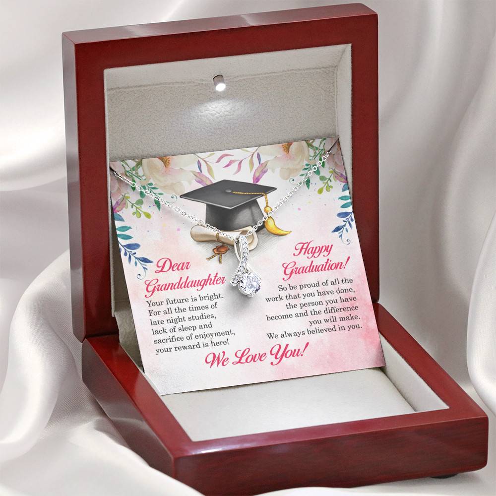 Dear Granddaughter Your Future Is Bright Happy Graduation We Always Believed In You Alluring Beauty Necklace
