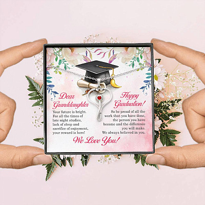 Dear Granddaughter Your Future Is Bright Happy Graduation We Always Believed In You Stethoscope Necklace