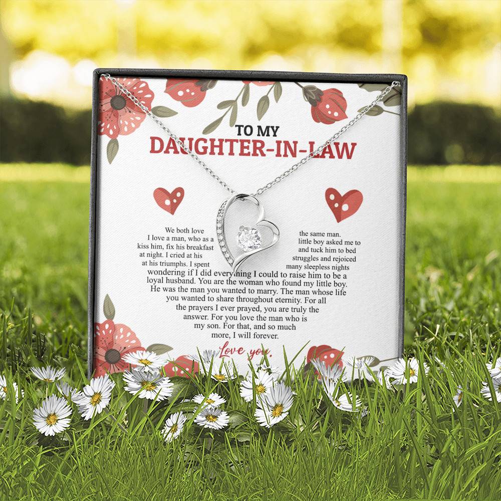 To My Daughter In Law We Both Love The Same Man I Will Forever Love You Forever Love Necklace