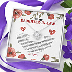 To My Daughter In Law We Both Love The Same Man I Will Forever Love You Love Knot Necklace