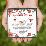 To My Daughter In Law We Both Love The Same Man I Will Forever Love You Joined Interlocking Hearts Necklace